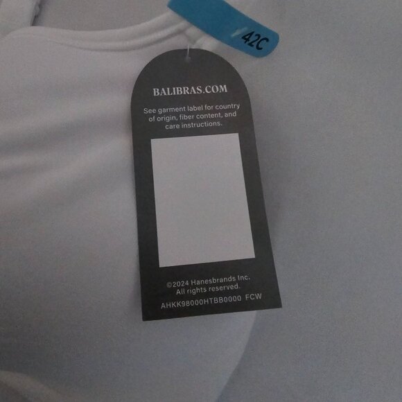 BALI Comfort Revolution White Full-Coverage Wirefree Seamless Bra Size 42C NWT - Picture 9 of 11